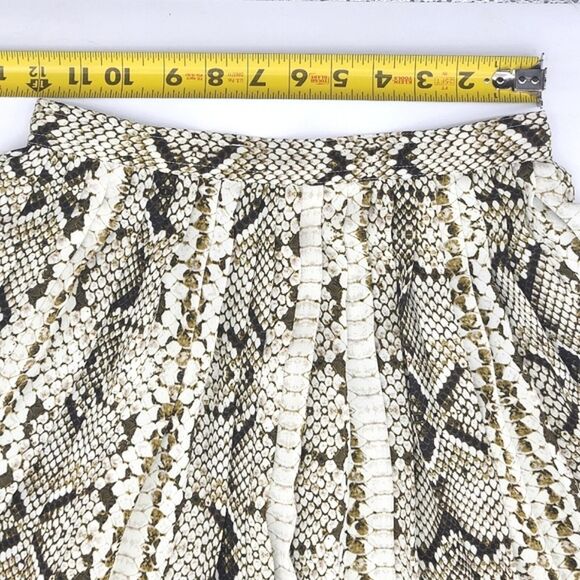 J Crew Pleated Midi Skirt Size 00 Womens Black White Green Snakeskin Print - Picture 5 of 7